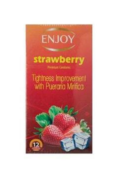 Enjoy Enjoy Strawberry Flavored Condoms - 12 Pack