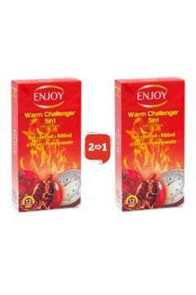 Enjoy Enjoy Warm Challenger Premium Pomegranate Flavored Condoms, 12 Count