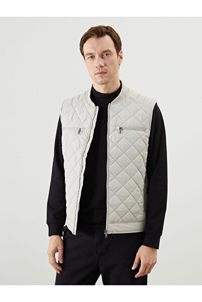 LC Waikiki Gray Standard Mold College Collar Men's Puffer Vest