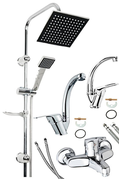 MUSLUQ Robot Duş Seti + Banyo Bataryası + Mutfak Bataryası + Lavabo Bataryası...