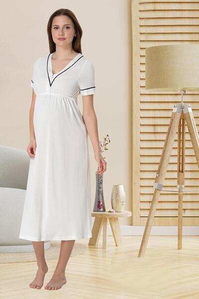 Lohussa Ženska letnja spavaćica za trudnice od Pamuk dela, kratkih rukava, sp...