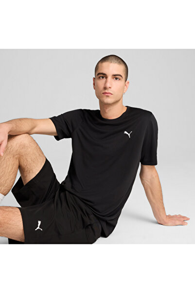 Puma Osnovni unisex crni ležerni stil T-shirt 68254201