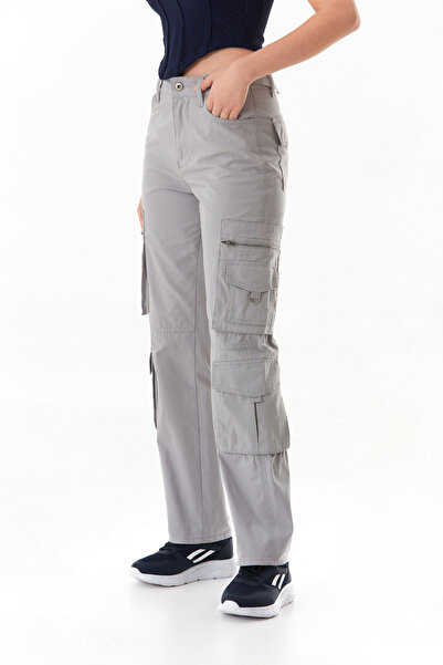 Fulla Moda Pantaloni cu buzunar cargo cu centură