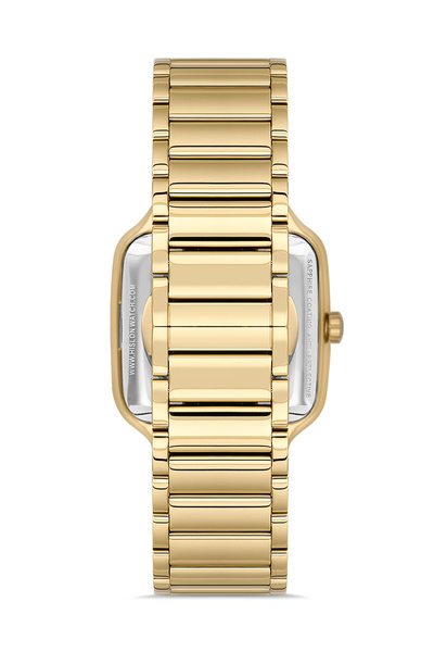 Hislon Sd166G-02Sg Skeleton Design Square Automatic Men's Wristwatch