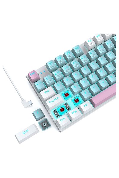 e-yooso Z-19 94key Blue Background Light Mechanical Gaming Keyboard Blue White Red Switches