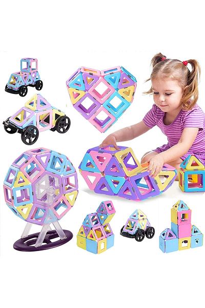 COOYA 76-Piece Magnetic Building Blocks Toy Set,Learn While Play,Help Children Develop in Science Space