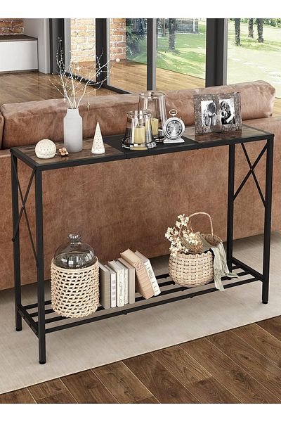 sharpdo Storage Furniture 2-Layer Storage Console Table, Suitable For Living Room/Corridor/Sofa/Side Table