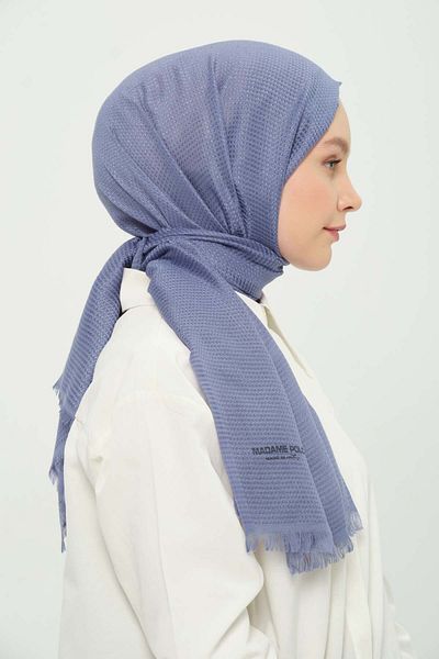 Madame Polo Petonya Shawl Blue Wrinkle-Free Anti-Sweat Thin Daily Shawl 75X180 cm
