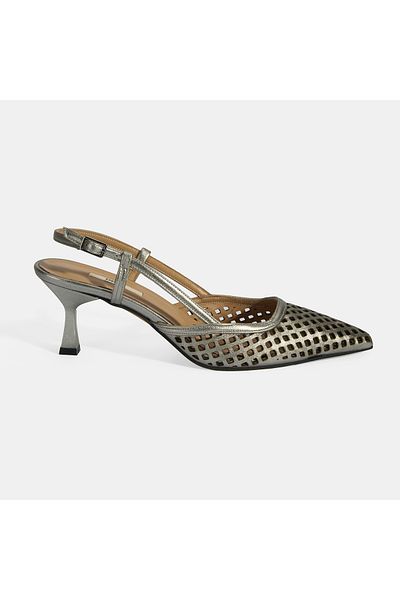 Desa Women's Perforated Metallic Leather Slingback Shoes