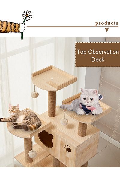 KidLe Cat Tree Cat House Cat Climbing Frame