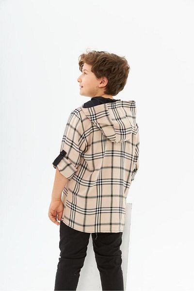 Hilal Akıncı Kids Boy's Hooded Shirt Black Gabardine Trousers Set of 2