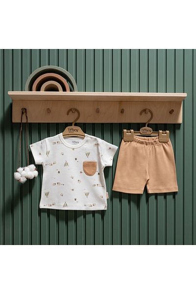 Tiffany Organic Baby Shorts Set: Happy Lambs 33104