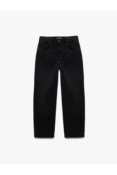 Koton Pantaloni de jeans din bumbac cu nasturi, cu potrivire confortabilă