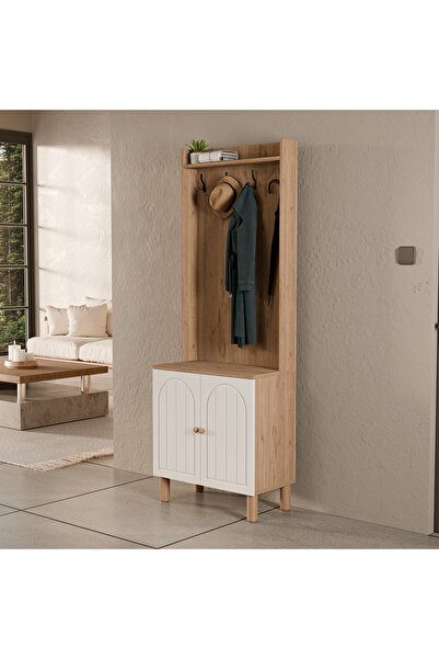 Mezza 5072 RAPSODY 2 KAPAKLI (MEMBRAN) 4 ASKILI BOHEM PORTMANTO SEPET-BEYAZ