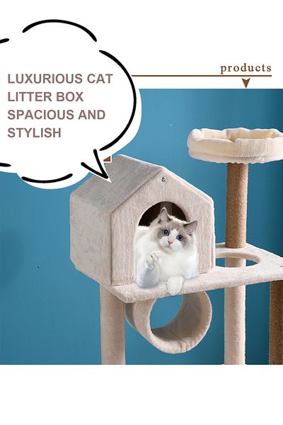 KidLe Cat Tree Cat Climbing Frame Cat Scratching Post Cat House