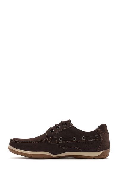 Derimod Men's Brown Lace-Up Nubuck Leather Casual Shoes 25Sfd7101V3
