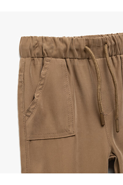 Koton Beli Bağcıklı Cepli Basic Viskon Jogger Eşofman Altı