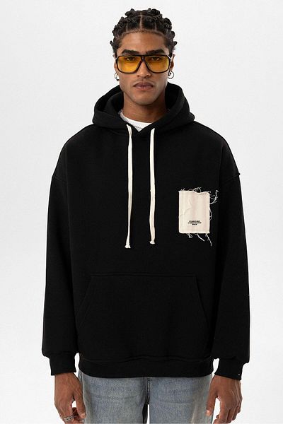 VAMOSCLO Oversize Door Sweatshirt - Black