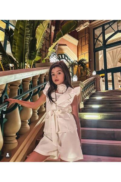 Hilal Akıncı Kids Kız Çocuk Prenses Kol Yelek Şort Body 3'lü Takım