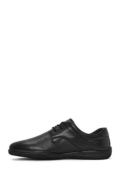 Derimod Men's Black Laced Leather Comfort Shoes 25Sfd 711118
