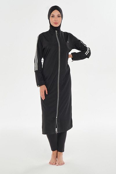 MARESİVA Maresiva Black Women's Cleo Long Sleeve Full Covered Hijab Swimsuit