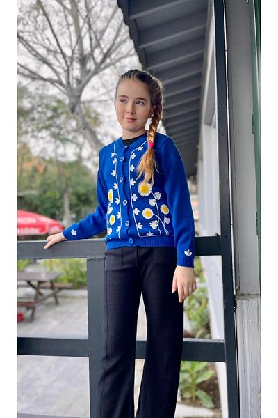 Hilal Akıncı Kids Daisy Embroidered Knitwear Double Set