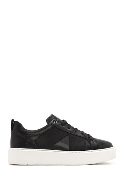 Derimod Men's Black Lace-Up Thick Soled Leather Sneaker 25Sfd 654318