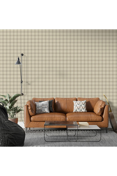 dreamwall 3D Ekose Desenli Tek Parça Duvar Kağıdı -Isı ve Ses Yalıtımı Yırtılmaz