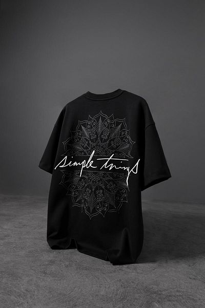 Slatra Ανδρικό μαύρο μπλουζάκι με κέντημα Oversize