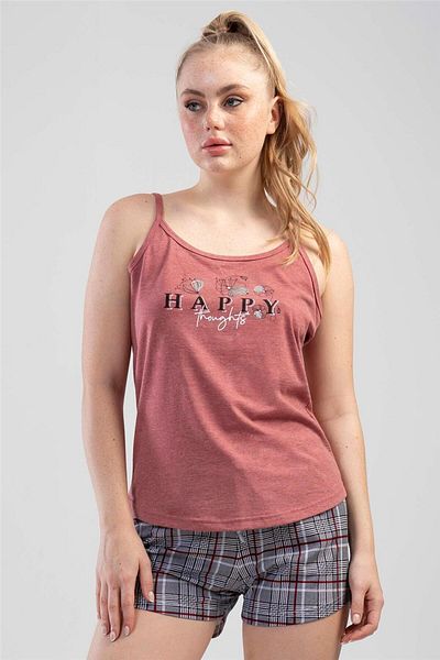 VİENETTA Vienetta Women's Rope Strap Shorts Pajama Set