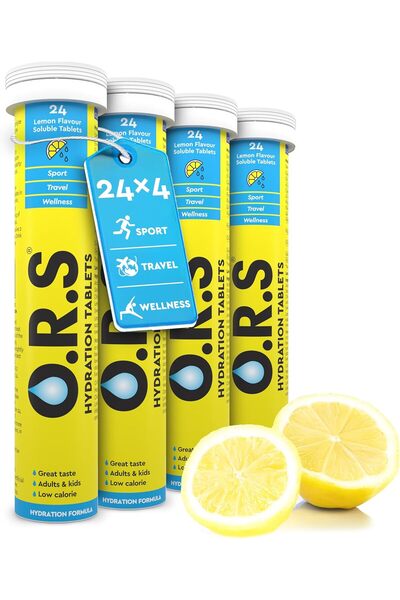 ORS أقراص ترطيب O.R.S مع الإلكتروليتات، بنكهة الليمون، 96 قرصًا
