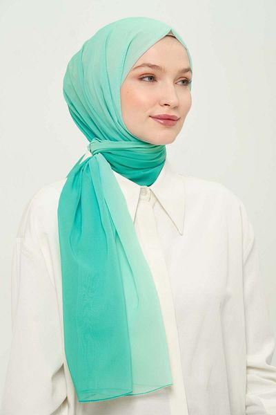 Madame Polo شال شيفون كريب رقمي مسامي وغير قابل للتجاعيد وغير قابل للانزلاق مقاس 75 × 180 سم