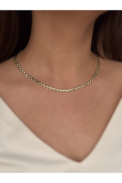 Soles 14 Ayar Altın Rengi Trend Çelik Kolye