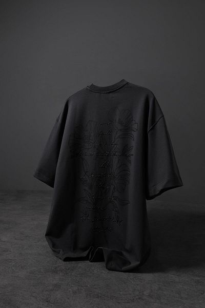 Slatra Ανδρικό μπλουζάκι καπνιστό Just Hold Flock Print Oversize