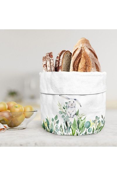 Club Cotton Easter bread basket 16x21cm made of cotton, Club Cotton, Gizmo with bunnies