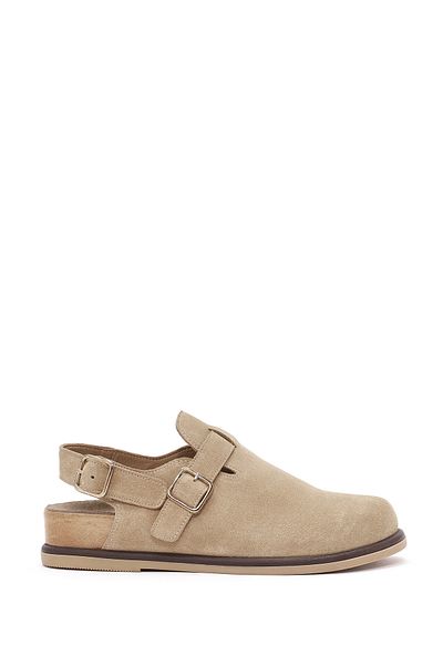 Derimod Women's Camel Back Tie Suede Leather Sandals 25Sfd 153410