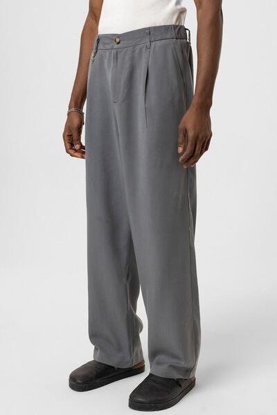 VAMOSCLO Relaxed Fit Kumaş  Pantolon Gri
