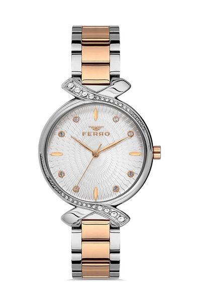 FERRO Rose Silver Steel Band Women's Watch - Fl21254A-E Fl21254A-E
