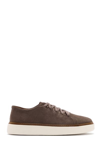 Derimod Men's Mink Lace-Up Thick Sole Suede Leather Sneaker 25Sfd 632010