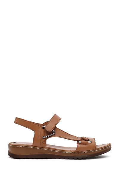 Derimod Women's Tan Leather Comfort Sandals 25Sfd 340518