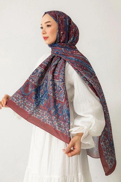 Mira İpek Retro Patterned Cotton Shawl Women