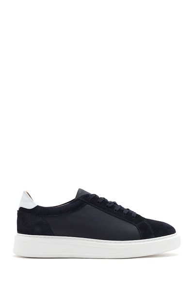 Derimod Men's Navy Blue Lace-Up Leather Sneaker 25Sfd 613014