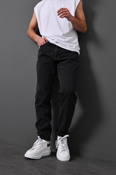 Slatra Ανδρικό παντελόνι Boyfriend Black Stone