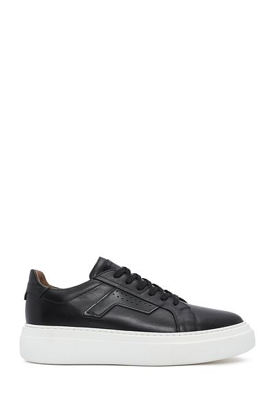 Derimod Men's Black Lace-Up Thick Sole Leather Sneaker 25Sfd 612518