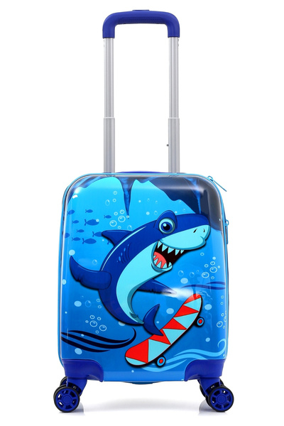 Gedox Kids Lacivert Mavi Köpek Balığı Shark Desenli Erkek Çocuk Valizi 155.05