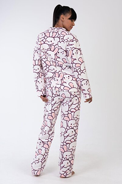 VİENETTA Γυναικείο σετ πιτζάμες με μακρυμάνικο φλις - 311074