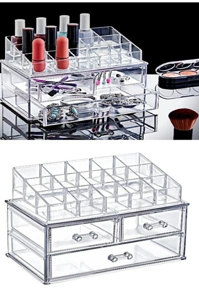 enfeshome 3 Tiers Large Size Oorganizer Makeup Cosmatic Jewelry Organizer with Drawers