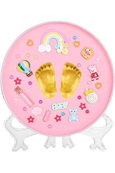 Yelajoy Newborn Baby Handprint and Footprint Keepsake,Personalized DIY Infants Clay,Safe Materials,Pink