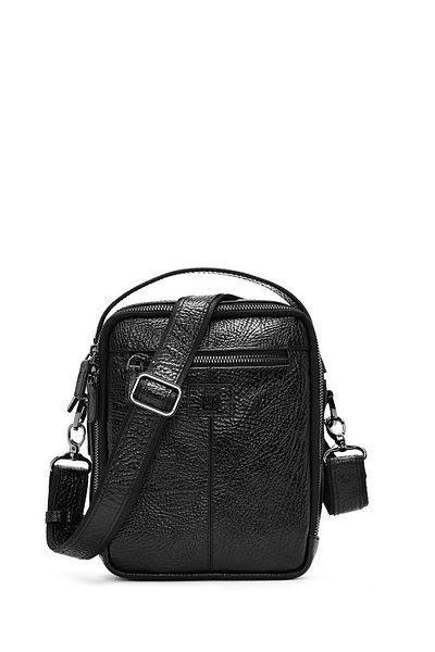 Derimod Men's Black Long Strap Leather Crossbody Bag 24Wbd3607Ft