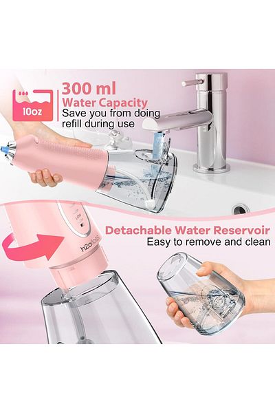 h2ofloss Cordless Rechargeable Water Floss and Breathing Cleansing Patch - Easy to Use Dental Kit-PK